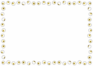 目玉のフレーム素材のフリーイラスト Clip art of eyeball paper frame