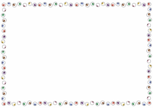 目玉のフレーム素材のフリーイラスト Clip art of eyeball paper frame