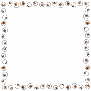 目玉の正方形フレーム素材のフリーイラスト Clip art of eyeball square frame