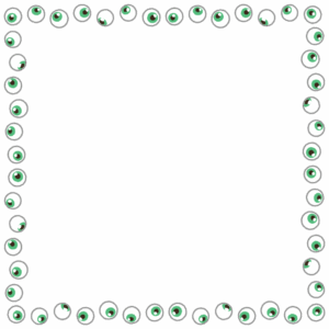 目玉の正方形フレーム素材のフリーイラスト Clip art of eyeball square frame