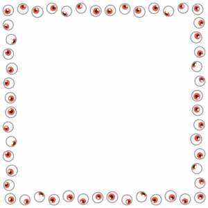 目玉の正方形フレーム素材のフリーイラスト Clip art of eyeball square frame