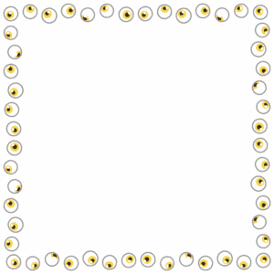目玉の正方形フレーム素材のフリーイラスト Clip art of eyeball square frame