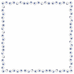 目玉の正方形フレーム素材のフリーイラスト Clip art of eyeball square frame