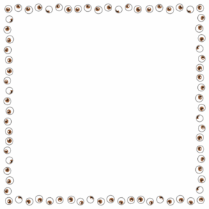 目玉の正方形フレーム素材のフリーイラスト Clip art of eyeball square frame