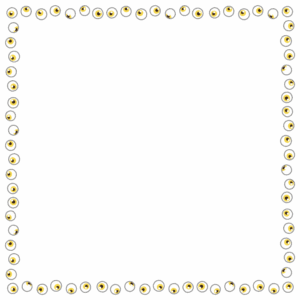 目玉の正方形フレーム素材のフリーイラスト Clip art of eyeball square frame