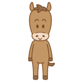 ウマのキャラクターのイラスト