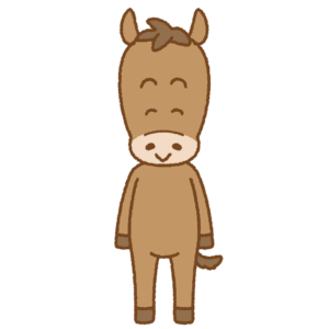 ウマのキャラクターのフリーイラスト Clip art of horse character smile