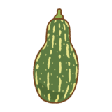 ひょうたん型の島カボチャのフリーイラスト Clip art of shima-kabocha hyoutan