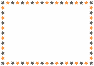ハロウィンカラーの星のフレーム素材のフリーイラスト Clip art of halloween paper frame
