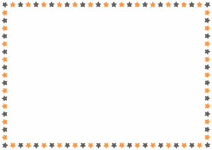 ハロウィンカラーの星のフレーム素材のフリーイラスト Clip art of halloween paper frame