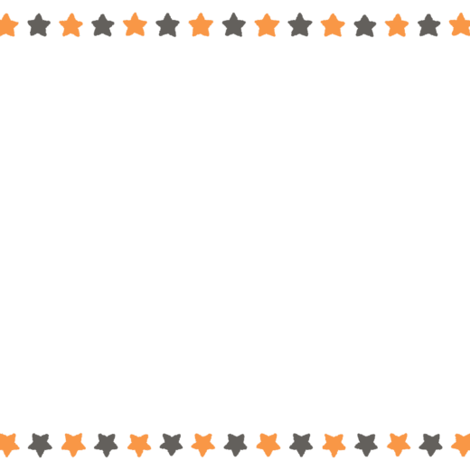 ハロウィンカラーの星の正方形フレーム素材