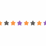 ハロウィンカラーの星のライン素材のフリーイラスト Clip art of halloween star line