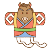 ウマの凧のフリーイラスト Clip art of uma-tako