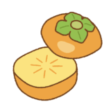 種なし柿のフリーイラスト Clip art of seedless-kaki