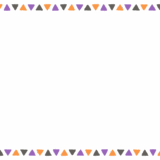 ハロウィンカラーの三角形のフレーム素材のフリーイラスト Clip art of halloween triangle paper frame