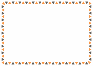 ハロウィンカラーの三角形のフレーム素材のフリーイラスト Clip art of halloween triangle paper frame