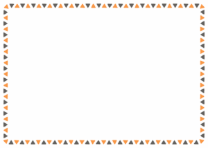 ハロウィンカラーの三角形のフレーム素材のフリーイラスト Clip art of halloween triangle paper frame