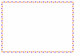 ハロウィンカラーの三角形のフレーム素材のフリーイラスト Clip art of halloween triangle paper frame