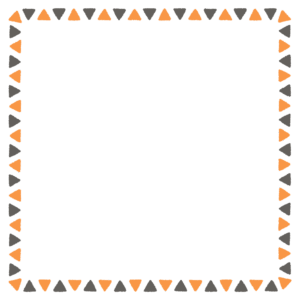 ハロウィンカラーの三角形の正方形フレーム素材のフリーイラスト Clip art of halloween triangle square frame