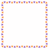 ハロウィンカラーの三角形の正方形フレーム素材のフリーイラスト Clip art of halloween triangle square frame
