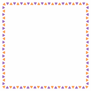 ハロウィンカラーの三角形の正方形フレーム素材のフリーイラスト Clip art of halloween triangle square frame