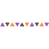 ハロウィンカラーの三角形のライン素材のフリーイラスト Clip art of halloween triangle line