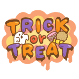 「TRICK or TREAT」のイラスト文字
