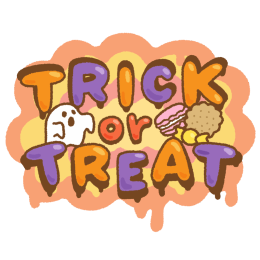 「TRICK or TREAT」のイラスト文字