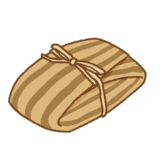 竹の皮で包んだお弁当のフリーイラスト Clip art of bento-bamboo-skin