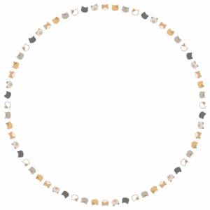 ネコの丸フレーム素材のフリーイラスト Clip art of cat circle frame