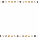 ネコのフレーム素材のフリーイラスト Clip art of cat paper frame