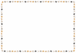 ネコのフレーム素材のフリーイラスト Clip art of cat paper frame