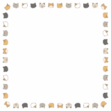 ネコの正方形フレーム素材のフリーイラスト Clip art of cat square frame