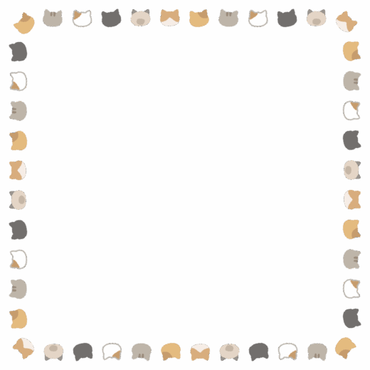 ネコの正方形フレーム素材