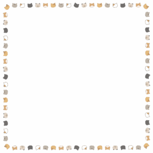 ネコの正方形フレーム素材のフリーイラスト Clip art of cat square frame