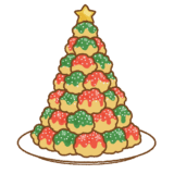 クロカンブッシュのクリスマスケーキのイラスト