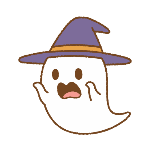 驚かせるハロウィンおばけのイラスト