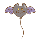 ハロウィンバルーンのフリーイラスト Clip art of halloween-balloon-bat