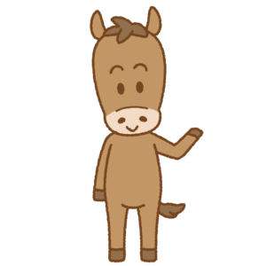 案内するウマのフリーイラスト Clip art of horse guide
