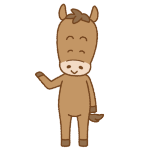 案内するウマのフリーイラスト Clip art of horse guide