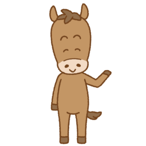 案内するウマのフリーイラスト Clip art of horse guide