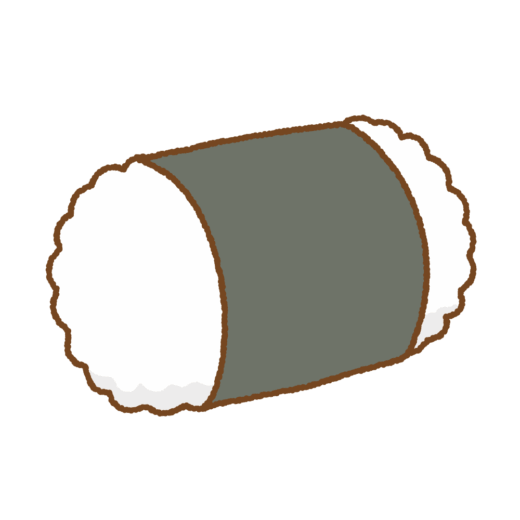 俵型のおにぎりのイラスト