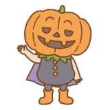案内するパンプキンマンのフリーイラスト Clip art of pumpkin-man guide