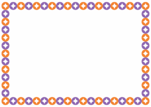ハロウィンカラーの七宝文様のフレーム素材のフリーイラスト Clip art of halloween shippou paper frame