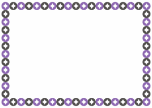 ハロウィンカラーの七宝文様のフレーム素材のフリーイラスト Clip art of halloween shippou paper frame
