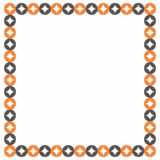 ハロウィンカラーの七宝文様の正方形フレーム素材のフリーイラスト Clip art of halloween shippou square frame