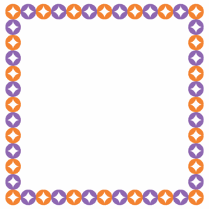 七宝文様の正方形フレーム素材のフリーイラスト Clip art of halloween shippou square frame