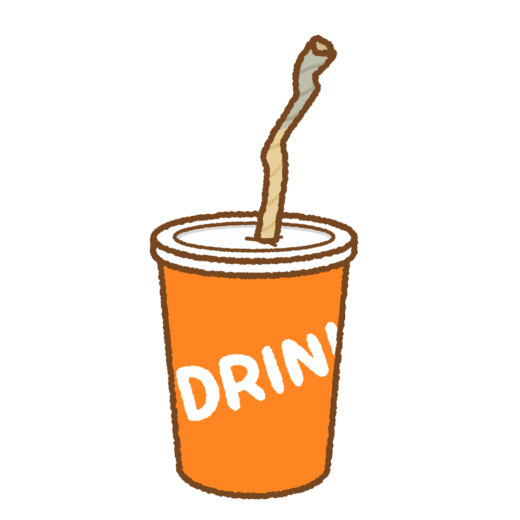 ふやけた紙ストローのイラスト