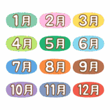 12ヶ月のイラスト文字