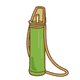 青竹の水筒のフリーイラスト Clip art of aodake-suitou